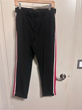 Zara black Side-Stripe Pants with Red and White Trim